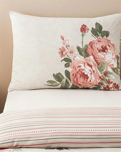 Rose Bouquet Спален Комплект Единичен Лесно за гладене 160x220 см Розов