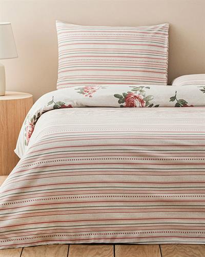 Rose Bouquet Спален Комплект Единичен Лесно за гладене 160x220 см Розов