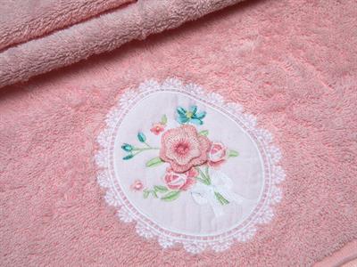 Rose Bouquet ХАВЛИЯ ЗА ЛИЦЕ С ресни Бродирани 50x80 cm Pink