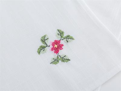 Rose Etamine Салфетка за Гости 2 комплекта Бродирани 40x40 cm Light Cream-Claret Red