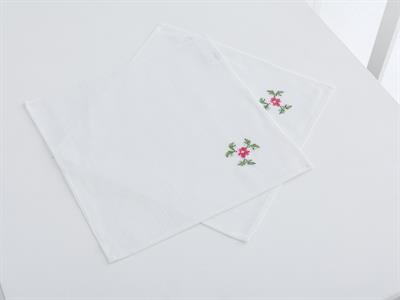 Rose Etamine Салфетка за Гости 2 комплекта Бродирани 40x40 cm Light Cream-Claret Red