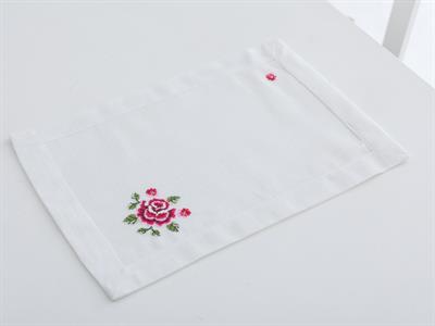 Rose Etamine АМЕРИКАНЗКИ СЕРВИЗ Бродирани 30x45 cm Light Cream-Claret Red