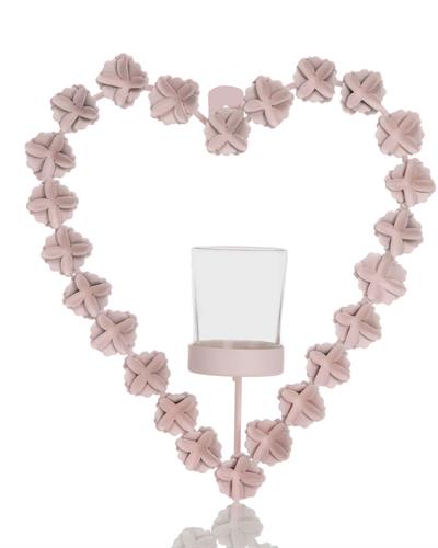 Rose Love Свещник Метал 23,5x7x25,5 cm Светлорозов