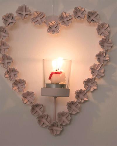 Rose Love Свещник Метал 23,5x7x25,5 cm Светлорозов