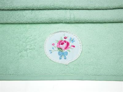Rosery ХАВЛИЯ ЗА ЛИЦЕ С дантела Бродирани 50x80 cm Green