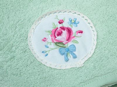 Rosery ХАВЛИЯ ЗА ЛИЦЕ С дантела Бродирани 50x80 cm Green