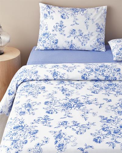 СПАЛНО БЕЛЬО КОМПЛЕ Двоен човек Памучен 200x220 cm Син