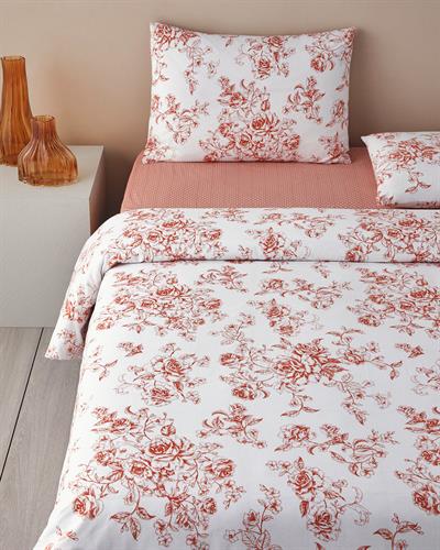 СПАЛНО БЕЛЬО КОМПЛЕ Двоен човек Памучен 200x220 cm Оранжево,