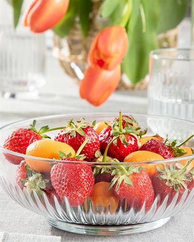 Roso Glass Salad Bowl 1500 ml Transparent