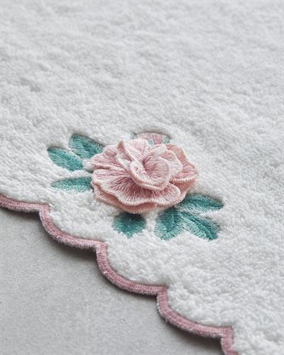 Rossy Кърпа За Лице Релефен С бродерия Памучен 50x80 см Екрю