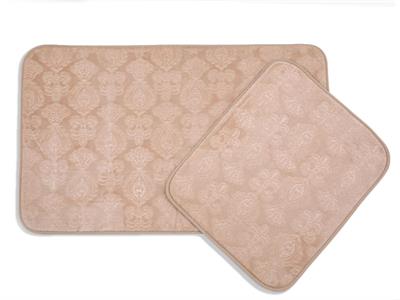 Rosy Damask ПОСТЕЛКА ЗА БАНЯ КО С нехлъзгащ се гръб 60x100 - 50x60 cm Beige