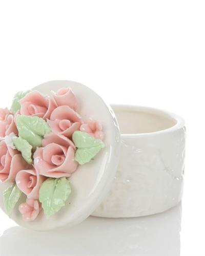 Rosy Life Декоративна Кутия Каменна керамика 12x6,5x7 cm Бял