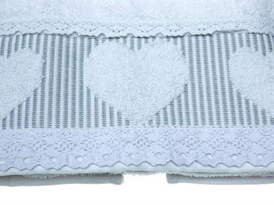 Rosy Love ХАВЛИЯ ЗА ЛИЦЕ С дантела Жакардов 50x80 cm White-Gray