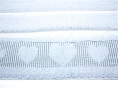 Rosy Love ХАВЛИЯ ЗА ЛИЦЕ С дантела Жакардов 50x80 cm White-Gray