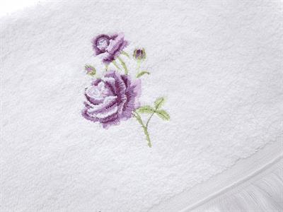Rosy Roses ХАВЛИЯ ЗА ЛИЦЕ Бродирани 50x76 cm White