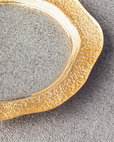 Чиния За Торта Стъкло 12,5 cm Златен