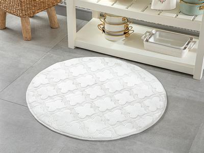 Roxbury Embossed anti slip Kitchen Mat 90x90 cm White
