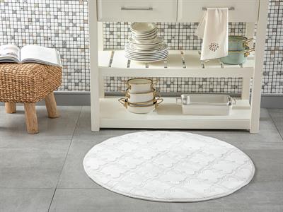 Roxbury Embossed anti slip Kitchen Mat 90x90 cm White