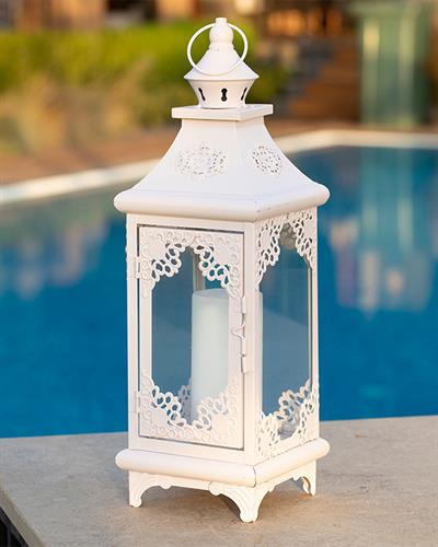 Royal Wrought Iron Lantern Light Pink,