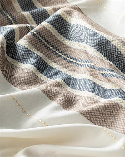 Royal Спално Бельо Компле Единичен Размер, Дамски Плътни Бабети, Кафяво-Тъмно Синьо, 160 X 220 Cm