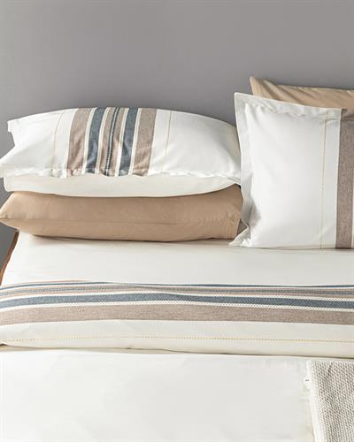 Royal Спално Бельо Компле Единичен Размер, Дамски Плътни Бабети, Кафяво-Тъмно Синьо, 160 X 220 Cm