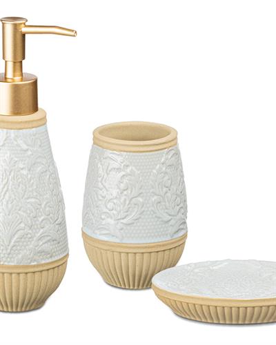 Royal Комплект За Баня 3 бр. 8x8x20+7x7x10+14x10x3 см Сив