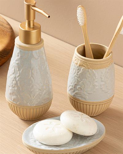 Royal Комплект За Баня 3 бр. 8x8x20+7x7x10+14x10x3 см Сив