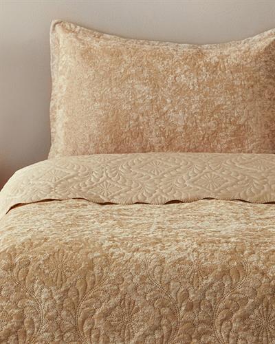 Royal Charm Комплект Кувертюра За Легло Двоен Кадифе 200x220 см Златен