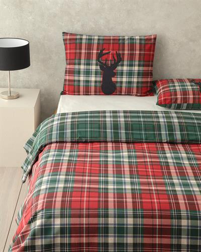 Royal Check Спален Комплект Единичен Фланел 160x220 см Червен