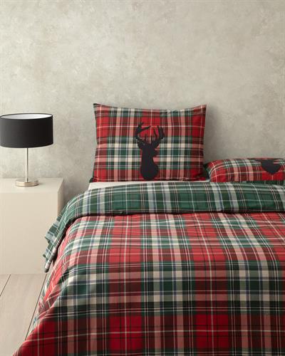 Royal Check Спален Комплект Единичен Фланел 160x220 см Червен