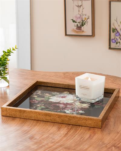 Royal Rose Glass Decorative Tray 31x46 cm Gold