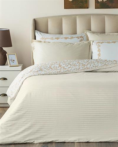 Cotton Satin King Size Duvet Cover Set 240x220 cm Gold