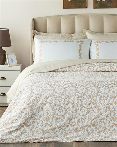 Cotton Satin King Size Duvet Cover Set 240x220 cm Gold