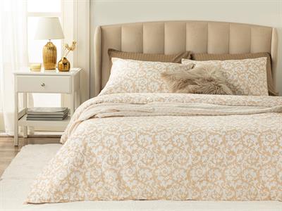 Royal Sroll СПАЛНО БЕЛЬО КОМПЛЕ Голям размер Памучен 240x220 cm Златисто