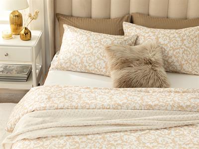 Royal Sroll СПАЛНО БЕЛЬО КОМПЛЕ Голям размер Памучен 240x220 cm Златисто