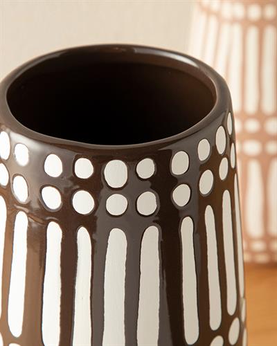 Royal Stripe Ваза Кафяво, 13 X 13 X 27 Cm