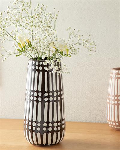 Royal Stripe Ваза Кафяво, 13 X 13 X 27 Cm