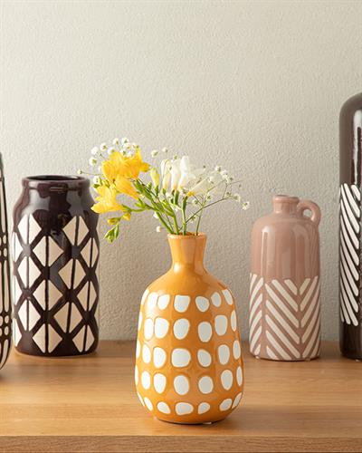 Royal Stripe Ваза Кафяво, 13 X 13 X 27 Cm