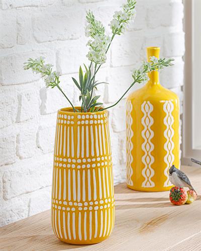 Royal Stripe Ваза 13x13x27 см Жълт