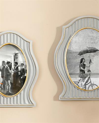 Royal Stripe Рамка Полирезин 16x21 cm Сребърен