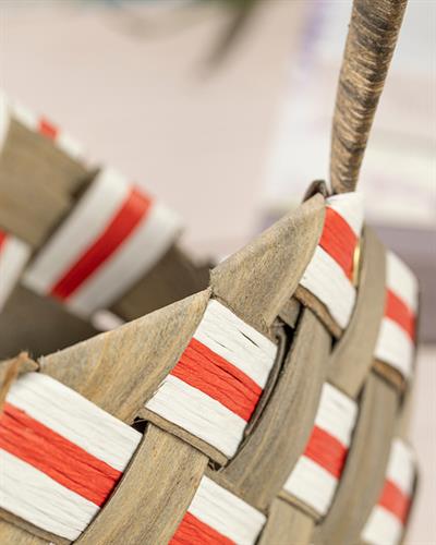 Royal Stripe Кошница 27x11x18 см Сив - Червен