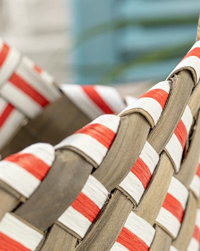 Royal Stripe Кошница 33x14x22 см Сив - Червен