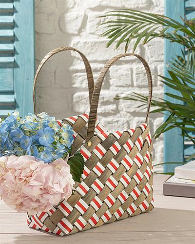 Royal Stripe Кошница 33x14x22 см Сив - Червен