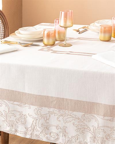 Royalty Покривка За Маса Полиестер, Бежово, 160 X 300 Cm