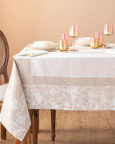 Royalty Покривка За Маса Полиестер, Бежово, 160 X 300 Cm