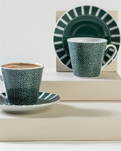Royalty Porcelain 4 Parça 2 Kişilik Coffee Cup Set 80 ml Green