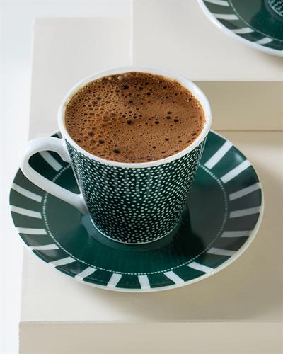 Royalty Porcelain 4 Parça 2 Kişilik Coffee Cup Set 80 ml Green
