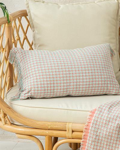 Rozaline Пълнена Възглавница Синьо - Светло Розово, 35 X 50 Cm