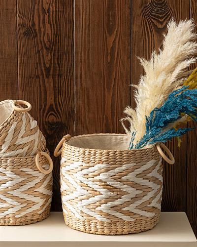 Rustic Кошница Слама 18x16 cm Бежов