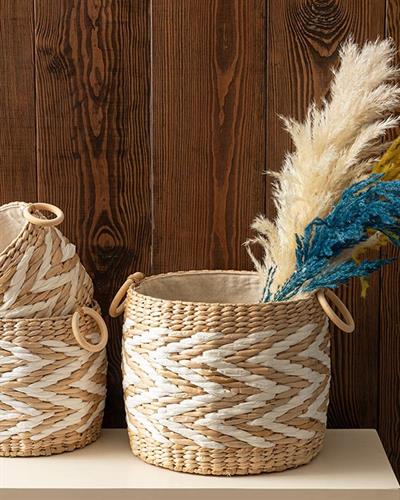 Rustic Кошница Слама 28x24 см Бежов